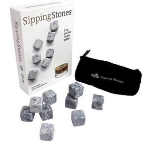Sipping Stones 100% natural soapstone set of 9 whiskey chilling‎ rocks bar new
